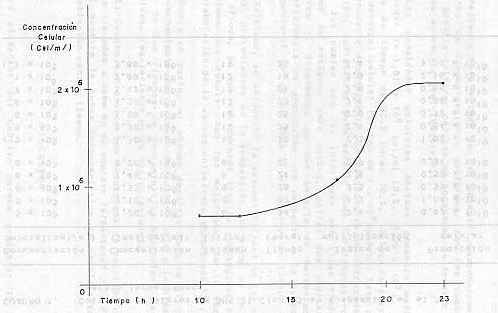 FIGURA 2.  Crecimiento de la poblacin celular en el fermentador.